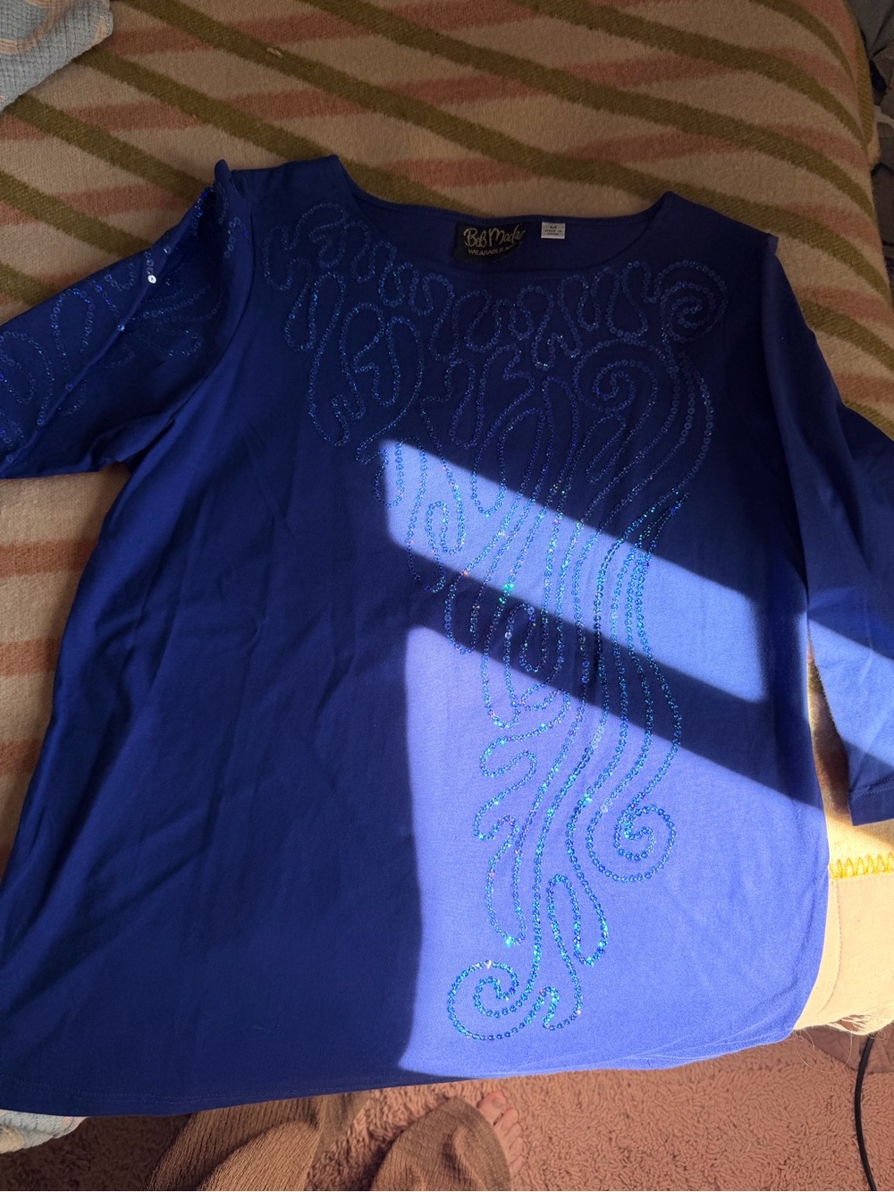 Bob Mackie Blue Embellished top